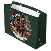 Kerst Duitse herdershonden Groot Cadeauzakje (Achterkant Gekanteld)