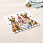 Kerst Duitse herdershonden Kartonnen Onderzetters (Schuin)