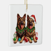 Kerst Duitse herdershonden Keramisch Ornament (Rechts)