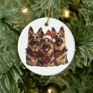 Kerst Duitse herdershonden Keramisch Ornament