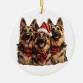 Kerst Duitse herdershonden Keramisch Ornament (Voorkant)
