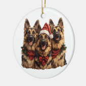 Kerst Duitse herdershonden Keramisch Ornament (Links)