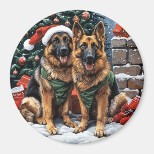 Kerst Duitse herdershonden Magneet