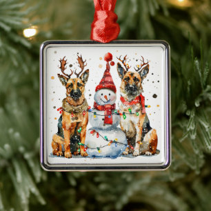 Kerst Duitse Herdershonden Metalen Ornament