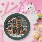 Kerst Duitse herdershonden Papieren Bordje (Feest)