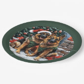 Kerst Duitse herdershonden Papieren Bordje (Gekanteld)