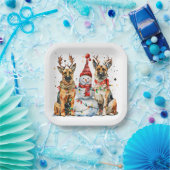 Kerst Duitse herdershonden Papieren Bordje (Feest)