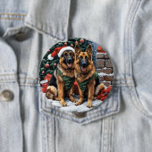 Kerst Duitse herdershonden Ronde Button 4,0 Cm (In situ)