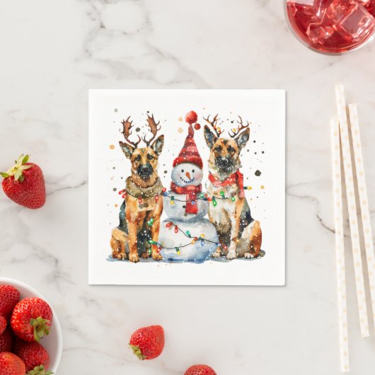 Kerst Duitse herdershonden Servet (Insitu)