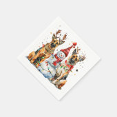 Kerst Duitse herdershonden Servet (Hoek)