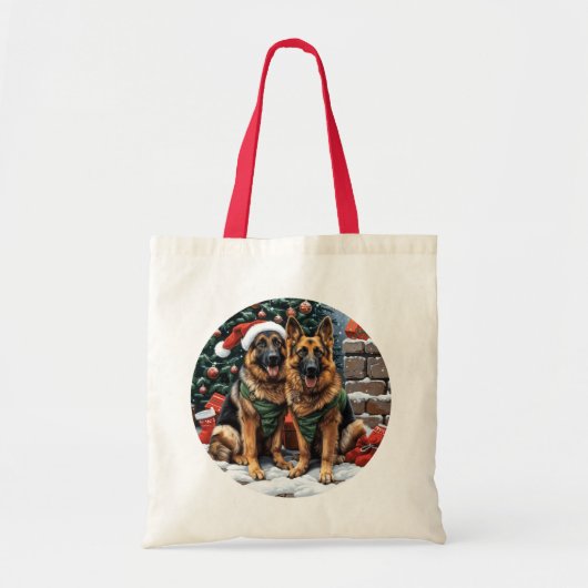 Kerst Duitse herdershonden Tote Bag (Voorkant)