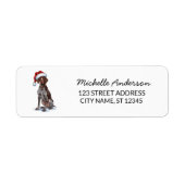 Kerst Duitse Kortharige Pointe Retouradres Etiket (Voorkant)