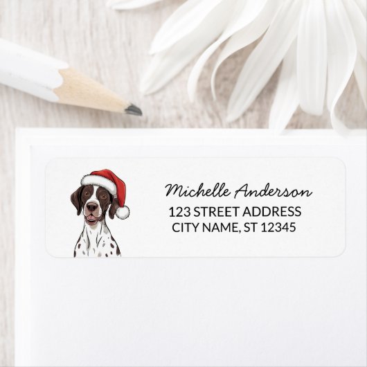 Kerst Duitse Kortharige Pointe Retouradres Etiket (Insitu)