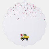 Kerst Dump Truck Construction Trucks Gift Label Ornament Kaart (Achterkant)