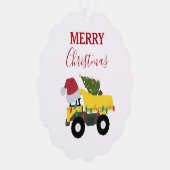 Kerst Dump Truck Construction Trucks Gift Label Ornament Kaart (Rechts)