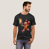 Kerst Dunking Gingerbread Man Basketbal Dunk T-shirt (Voorkant volledig)