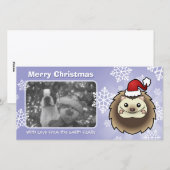 Kerst Dwerg Egel Feestdagenkaart (Voorkant / Achterkant)