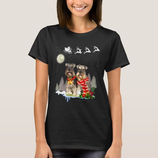 Kerst Dwergschnauzer T-shirt (Voorkant)