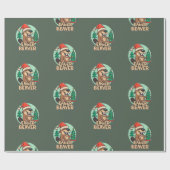 Kerst Eager Bever Cadeaupapier (Vlak)