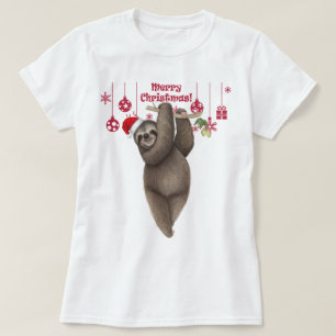 Kerst editie hangende luiaard t-shirt