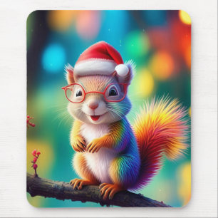 Kerst Eekhoorn als Santa Claus-56765 Muismat