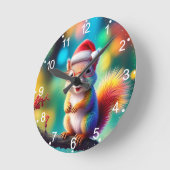 Kerst Eekhoorn als Santa Claus-56765 Ronde Klok (Hoek)