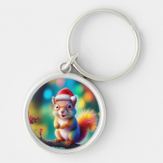Kerst Eekhoorn als Santa Claus-56765 Sleutelhanger (Voorkant)
