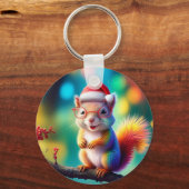 Kerst Eekhoorn als Santa Claus-56765 Sleutelhanger (Voorkant)