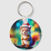 Kerst Eekhoorn als Santa Claus-56765 Sleutelhanger (Achterkant)