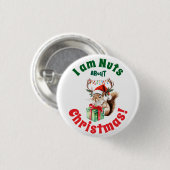 Kerst Eekhoorn & Antlers & Gift Box Button (Voorkant /achterkant)
