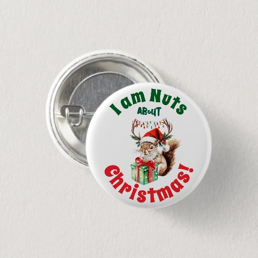 Kerst Eekhoorn & Antlers & Gift Box Button (Voorkant /achterkant)