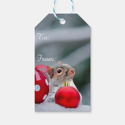 Kerst Eekhoorn cadeau labels Cadeaulabel (Voorkant)