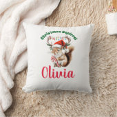 Kerst Eekhoorn Custom Naam Meisje Shirt Grappig Kussen (Deken)