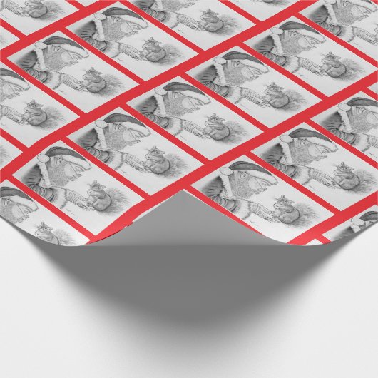 Kerst Eekhoorn en de Kerstman Cadeaupapier (Hoek)