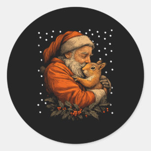 Kerst eekhoorn en kerstman bosdier W Ronde Sticker