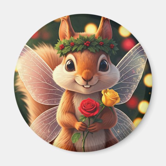 Kerst eekhoorn fee magneet (Voorkant)