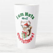 Kerst Eekhoorn & gewei & geschenkdoos Latte Mok (Voorkant)