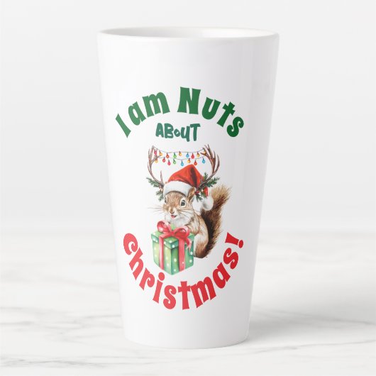 Kerst Eekhoorn & gewei & geschenkdoos Latte Mok (Voorkant)