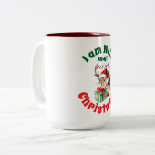 Kerst Eekhoorn & gewei & geschenkdoos Tweekleurige Koffiemok (Voorkant links)