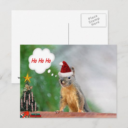 Kerst Eekhoorn Gezegde Ho Ho Ho Ho Feestdagenkaart (Voorkant / Achterkant)