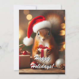 Kerst Eekhoorn Holding Gift Kaart
