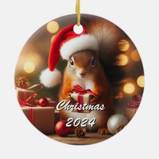 Kerst eekhoorn houden Ornament (Achterkant)