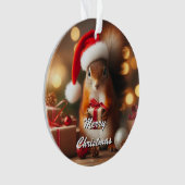 Kerst eekhoorn houden Ornament  (voorkant)