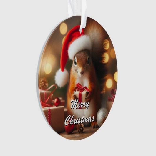 Kerst eekhoorn houden Ornament (voorkant)
