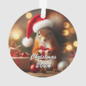 Kerst eekhoorn houden Ornament  (achterkant)