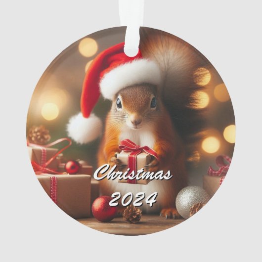 Kerst eekhoorn houden Ornament  (achterkant)