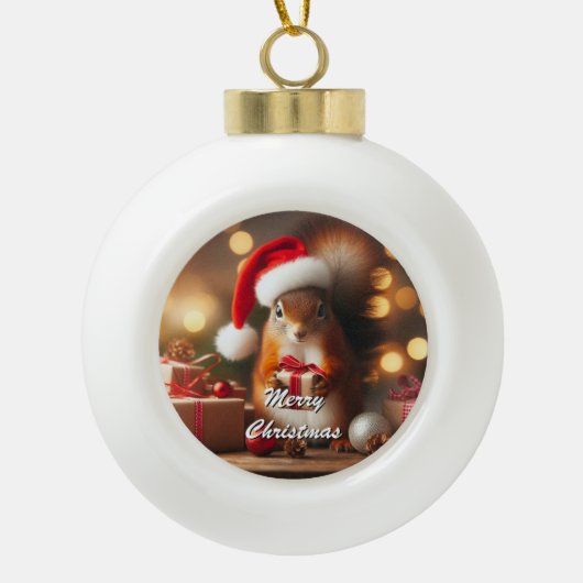 Kerst eekhoorn houden Ornament (Voorkant)