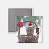 Kerst Eekhoorn in Sneeuwmand Magneet (Voorkant / Achterkant)