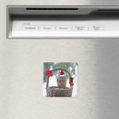 Kerst Eekhoorn in Sneeuwmand Magneet (Insitu (Vaatwasser))