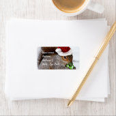 Kerst Eekhoorn kaart Etiket (Insitu)